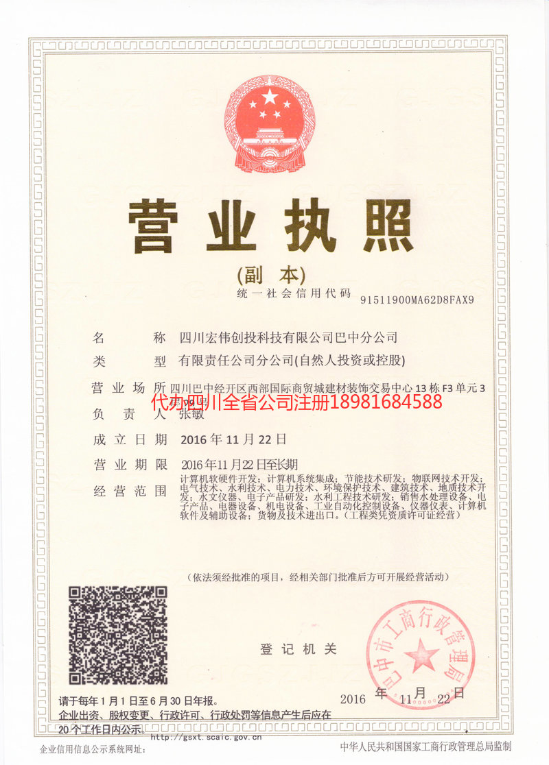 重庆重庆宏伟创投科技有限公司